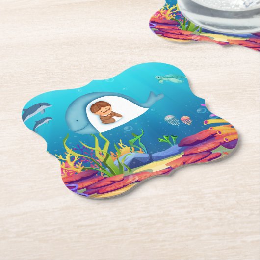 Jonah en de walvis Kinder beugel Onderzetters (Gekanteld)