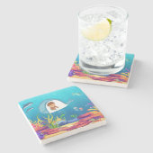 Jonah en de walvis Kinder marmeren Onderzetters (Zijkant)