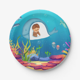 Jonah en de walvis Kinder papieren Borden Bordje