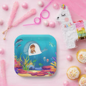 Jonah en de walvis Kinder Vierkant Papier Borden Papieren Bordje (Feest)