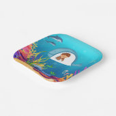 Jonah en de walvis Kinder Vierkant Papier Borden Papieren Bordje (Gebogen)