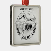 Jonah en de walvis metalen ornament (Rechts)