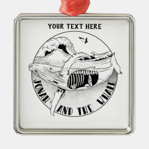 Jonah en de walvis metalen ornament