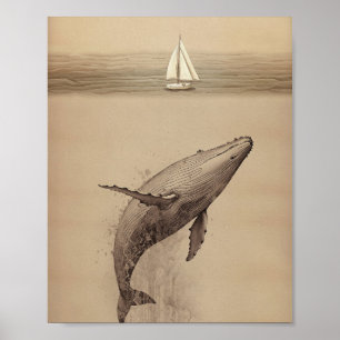 Jonah en de walvis - Moderne minimalist Poster