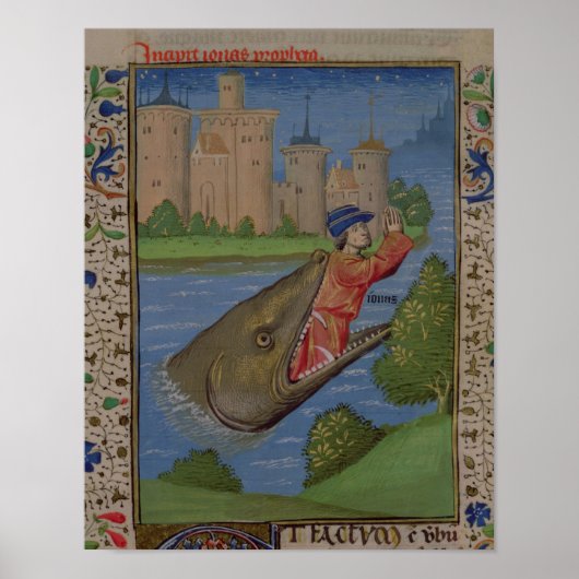 Jonah en de walvis uit de Bijbel van Jean XXII Poster (Voorkant)