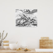 Jonah en de walvis van Philip Galle Poster (Keuken)