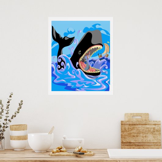 Jonah in het Poster van de walvis (Keuken)