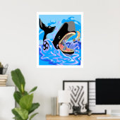 Jonah in het Poster van de walvis (Thuiskantoor)