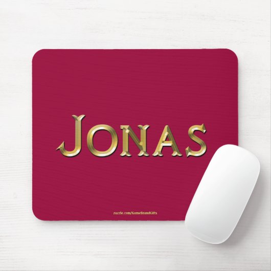 JONAS Naam-merk Gepersonaliseerde Gift Mousepad Muismat (Met muis)