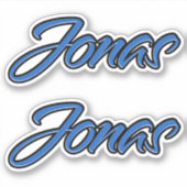 Jonas Name blue Aufkleber Sticker Stickerset (Voorkant)