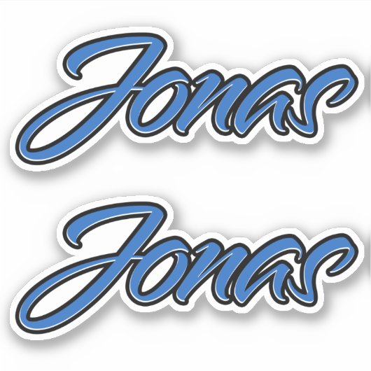 Jonas Name blue Aufkleber Sticker Stickerset (Voorkant)