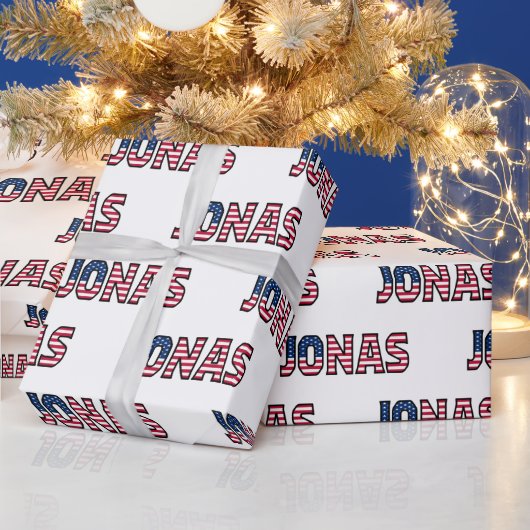 Jonas Vorname Name USA US Geschenkpapier Papier (Feestdagen)
