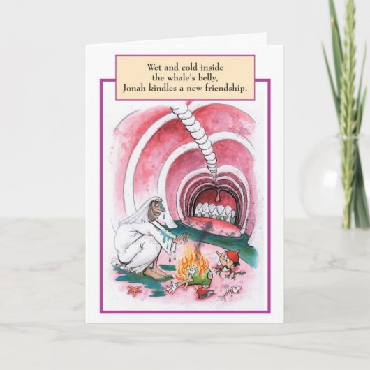 Jonas Whale Biblical Birthday Card Kaart (Voorkant)
