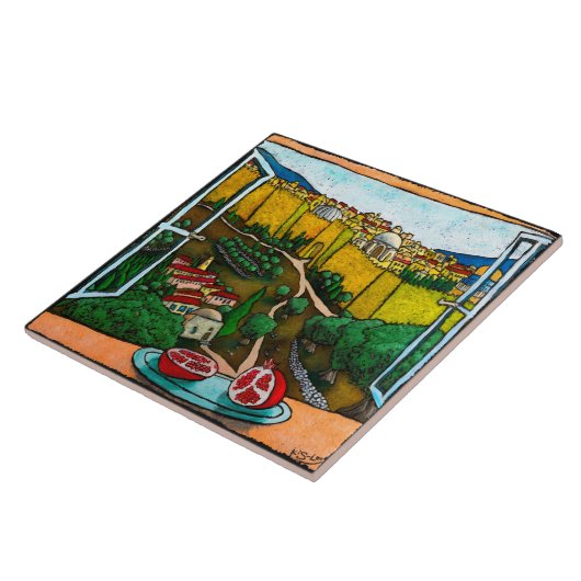 Jonathan Kis-Lev De weg naar Jaffa Gate Tile Tegeltje (Zijkant)