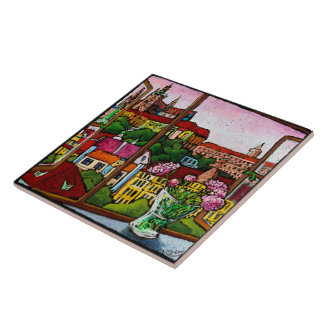 Jonathan Kis-Lev Sunset in Praag Tile Tegeltje