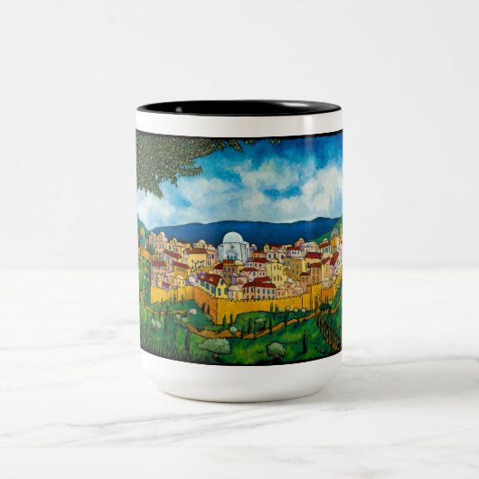 Jonathan Kis-Lev Volgend jaar in Jeruzalem 15 oz M Tweekleurige Koffiemok (Center)