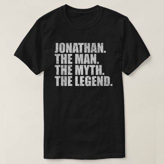 Jonathan naam,Jonathan De Man De Mythe De Legende T-shirt (Design voorkant)