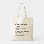 Jonathan name, Editable name, Custom name Tote Bag (Achterkant)