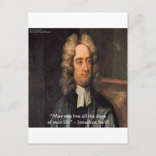 Jonathan Swift Leef Leven Humor Citaten Briefkaart