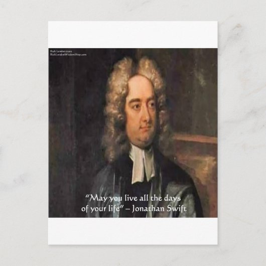 Jonathan Swift Live Life Humor Quote Briefkaart (Voorkant)