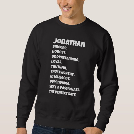 Jonathanperfect Afspraak Kwaliteiten Sarcastische Trui (Voorkant)