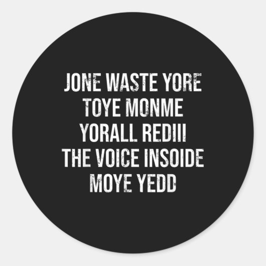 Jone Waste Yore Toye Monme Yorall Rediii Lyri Ronde Sticker (Voorkant)