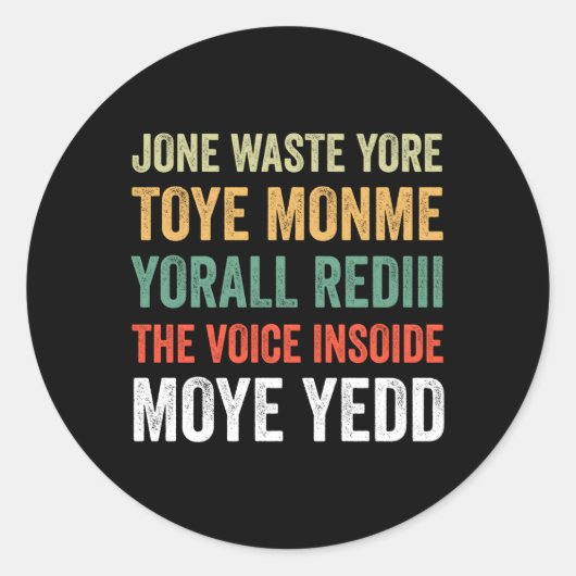 Jone Waste Yore Toye Monme Yorall Rediii Ronde Sticker (Voorkant)