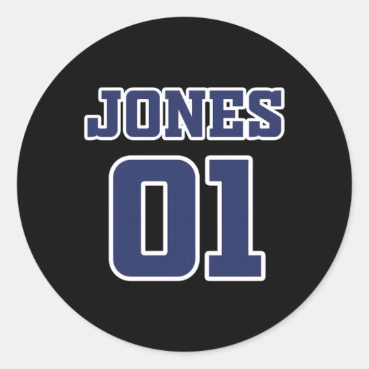 Jones 01 Amerikaanse Sportnummers Honkbal Hockey F Ronde Sticker (Voorkant)