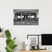 Jones Beach Gazebo (zwart en wit) Poster (Thuiskantoor)