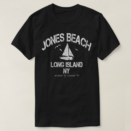 Jones Beach Long Island Nautical Distress T-shirt (Design voorkant)