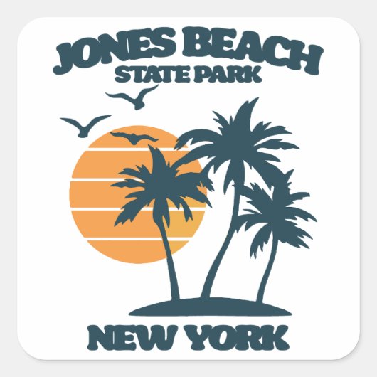 Jones Beach Long Island, Verenigde Staten Vierkante Sticker (Voorkant)