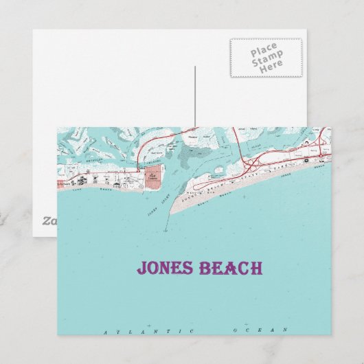 Jones Beach New York Briefkaart (Voorkant / Achterkant)