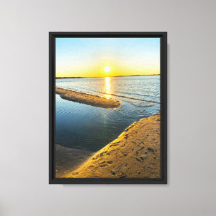 Jones Beach New York NY LI Strand Zonsondergang Canvas Afdruk