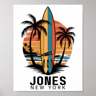 Jones Beach New York Surfen Surfer _3  Poster