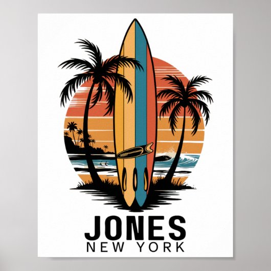 Jones Beach New York Surfen Surfer _3 Poster (Voorkant)