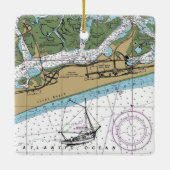 Jones Beach State Park NY Chart Keramisch Ornament (Achterkant)