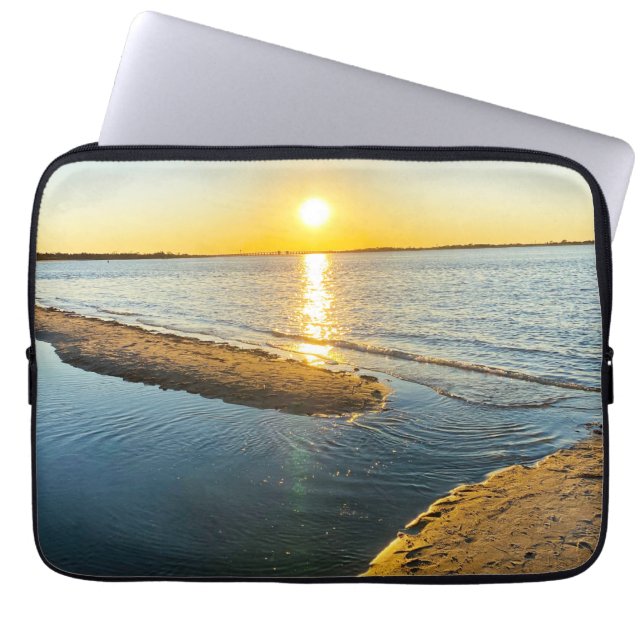 Jones Beach Sunset Beach NY Print laptophoes Laptop Sleeve (Voorkant)