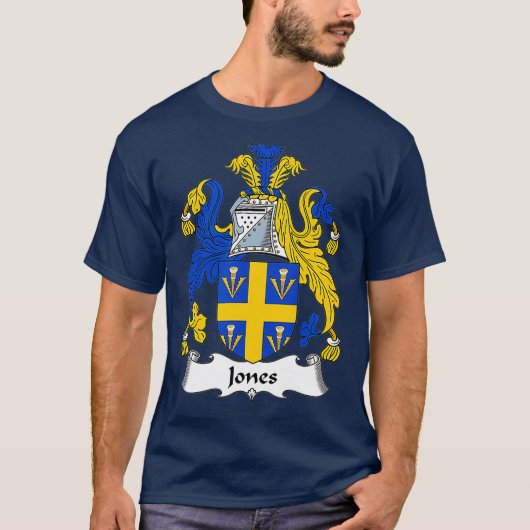Jones Coat of Arms Family Crest T-shirt (Voorkant)