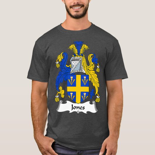 Jones Coat of Arms Family Crest T-shirt (Voorkant)