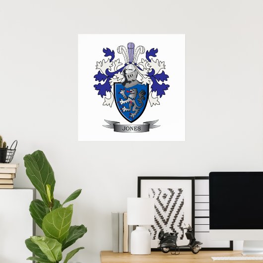 Jones Coat of Arms Poster (Thuiskantoor)