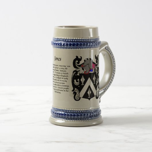 Jones Family Crest Stein Bierpul (Voorkant rechts)