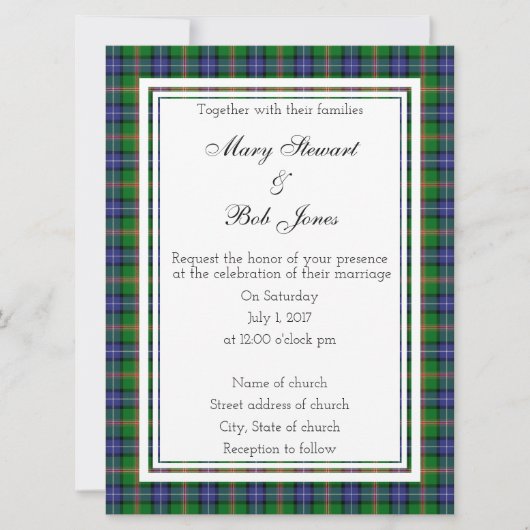 Jones Scottish Wedding Invitation Kaart (Voorkant)