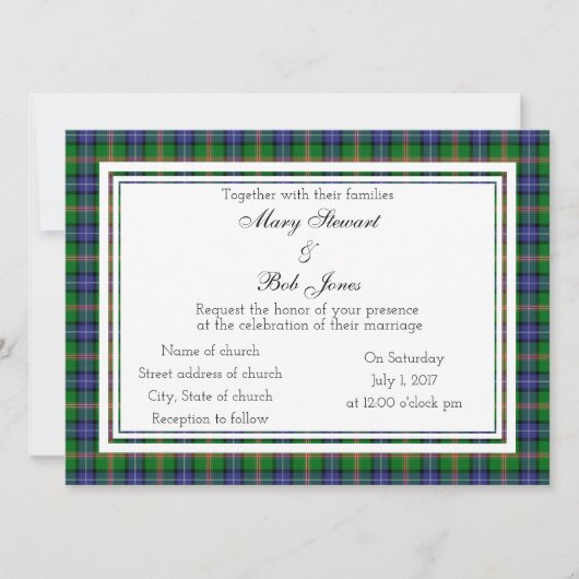 Jones Scottish Wedding Invitation Kaart (Voorkant)