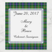 Jones Scottish Wedding Wine Label Wijn Etiket (Enkel label)