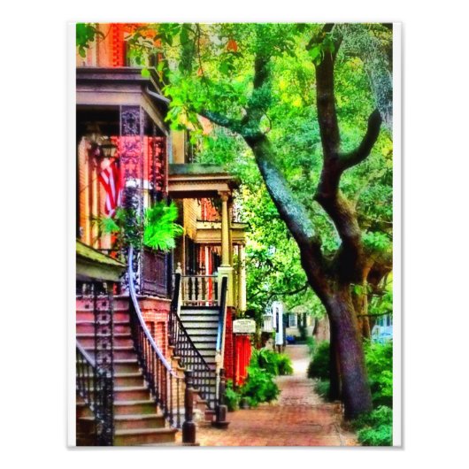 Jones Street, Savannah (OIL EFFECT) Foto Afdruk (Voorkant)