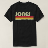 JONES Surname Funny Retro  80-90-jarige verjaardag T-shirt (Design voorkant)