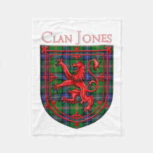 Jones Tartan Scottish Play Lion Rampant Fleece Deken