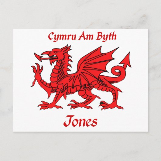 Jones Welsh Dragon Briefkaart (Voorkant)