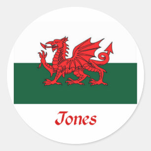 Jones Welsh vlag Ronde Sticker
