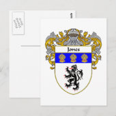 Jones Welsh wapenschild (gemanteld) Briefkaart (Voorkant / Achterkant)